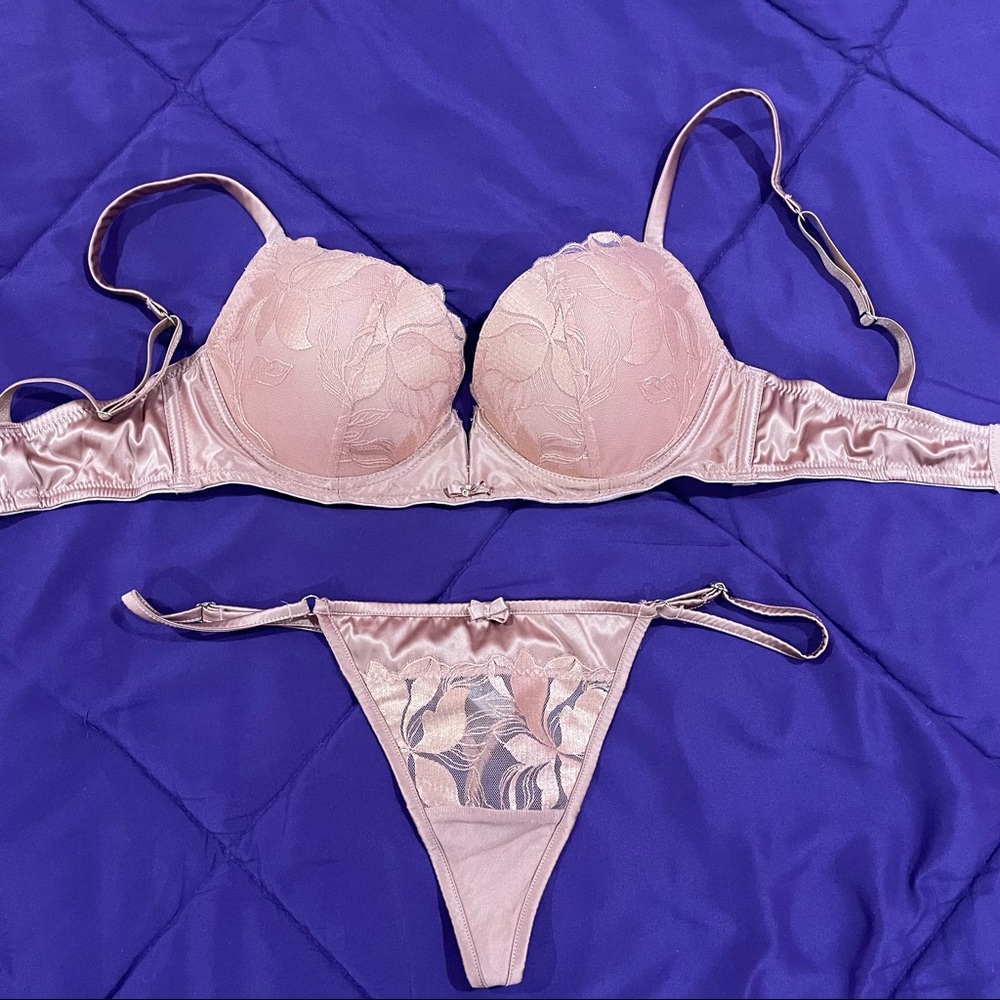 Sexy Pushup Bra Set Panties Lingerie 32C